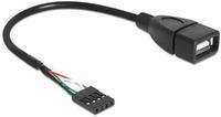Usb-kabel Usb 2.0 Pfostenstecker 4pol., Usb-a Buchse 0.20 M Schwarz...