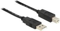Delock USB-Kabel USB 2.0 USB-A Stecker, USB-B Stecker 20.00m Schwarz UL-zertifiziert