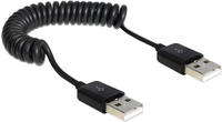 Delock - Usb-kabel Usb 2.0 Usb-a Stecker, Usb-a Stecker 0.60 M Schwarz Spiralkabel