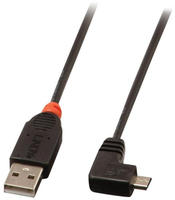 Lindy 31976 USB Kabel USB 2.0 1 m USB A Micro-USB B 0,48 Gbit/s Schwarz