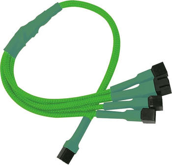 Nanoxia 3-Pin Molex auf 4 x 3-Pin Adapter - 30 cm - neon-grün