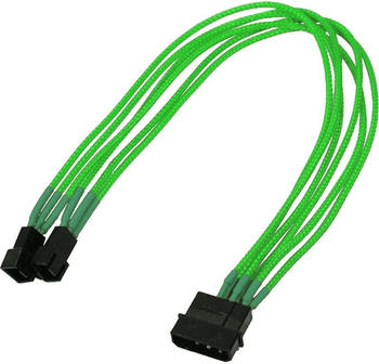 Nanoxia 4-Pin Molex auf 2 x 3-Pin Adapter - 30 cm - neon-grün