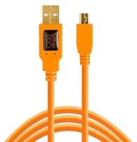 Tether Tools USB-Kabel USB-Mini-B Stecker, USB-A Stecker 4.60m Orange CU5451