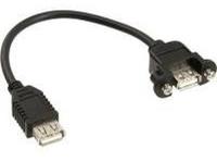 INLINE USB 2,0 Adapterkabel, Buchse A auf Einbaubuchse A, 0,2m