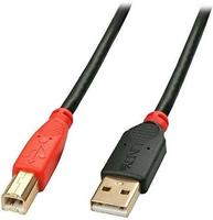 Lindy 42761 USB Kabel USB 2.0 10 m USB A USB B 0,48 Gbit/s Schwarz, Rot
