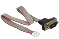 Delock Kabel seriell Pfostenbuchse > 1 x DB9 Stecker 2 mm Pinabstand Belegung: