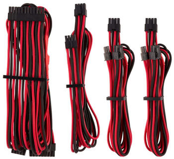 Corsair Premium PSU Cables Starter-Kit Typ 4 Gen 4 mit Einzelummantelung - rot/schwarz