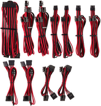 Corsair Premium PSU Cables Pro-Kit Typ 4 Gen 4 mit Einzelummantelung – rot/schwarz