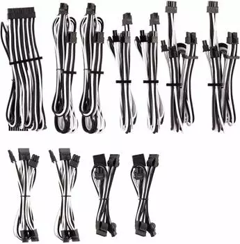 Corsair Premium PSU Cables Pro-Kit Typ 4 Gen 4 mit Einzelummantelung - weiß/schwarz
