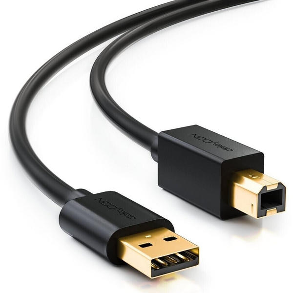 deleyCON USB 2.0 Datenkabel / Druckerkabel – A-Stecker zu B-Stecker 3m (MK722)