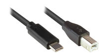 Alcasa 2510-CB005 USB Kabel USB 2.0 0,5 m USB C USB B 0,48 Gbit/s Schwarz