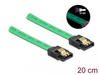 Delock SATA 6 Gb/s Kabel UV Leuchteffekt grün 20 cm