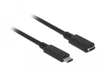 Delock USB-Kabel USB 3.2 Gen1 USB-C&reg; Stecker, USB-C&reg; Buchse 2.00m Schwarz 85542