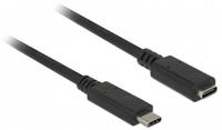 Delock USB-Kabel USB 3.2 Gen1 USB-C&reg; Stecker, USB-C&reg; Buchse 1.00m Schwarz 85533
