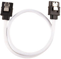 CORSAIR Premium Sleeved SATA Data Cable Set with Straight Connectors, White, 30cm