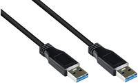 goobay 95716, goobay USB 3.0 SuperSpeed Kabel, A Stecker A Stecker, schwarz - L&auml;nge: