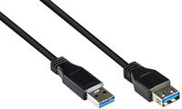 Good Connections Verl&auml;ngerungskabel USB 3.0 Stecker A an Buchse A - schwarz - 1m