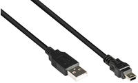 Alcasa USB 2.0 A/USB mini 0.15 m USB Kabel 0,15 m USB A Mini-USB B Schwarz