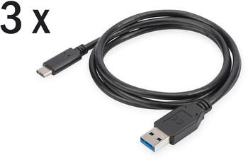 Digitus USB 2.0 A-C 1m 3-Pack (AK-880903-010-S)