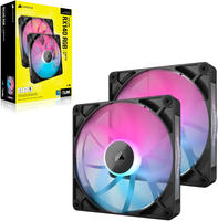 CORSAIR iCUE LINK RX140 RGB Starter Kit, schwarz, LED-Steuerung, 140mm, 2er-Pack