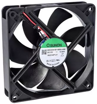 Sunon Axiallüfter 12 V/DC 127.39 m³/h Schwarz (EEC0251B3-000U-A99)