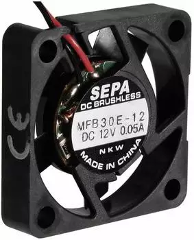 Sepa MFB30E12 Axiallüfter 12V/DC 4,0m³/h 30x30x6,5mm (MFB30E12-BLI)