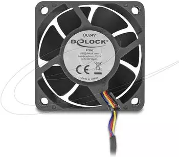 DeLock Axiall&uuml;fter 24V DC 60x60x25mm schwarz (67300)