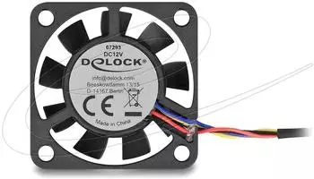 DeLock Axiall&uuml;fter 12V DC 40x40x10mm schwarz (67293)