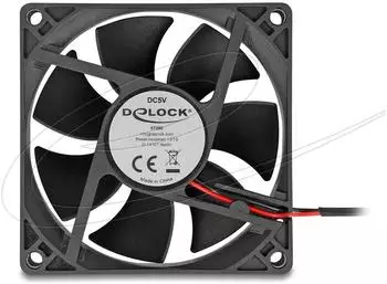 DeLock Axiall&uuml;fter 5V DC, 80x80x25mm, schwarz (67290)