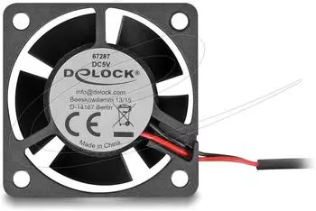 DeLock Axiall&uuml;fter 5V DC, 40x40x20mm, schwarz (67287)