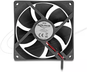 DeLock Axiall&uuml;fter 5V DC, 92x92x25mm, schwarz (67291)