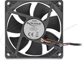 DeLock Axiallüfter 80x80x25mm 24V DC schwarz (67301)