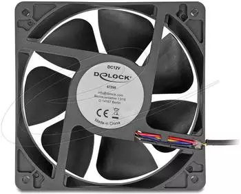 DeLock Axiallüfter 12V DC 120x120x38mm schwarz (67298)