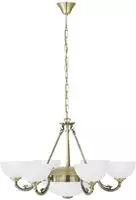 SAVOY KRONLEUCHTER 6+2L ANTIK