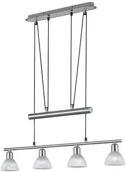 Trio LED Pendelleuchte Nickel-Matt/Alabaster E14 4x5W/1880lm (371010407)