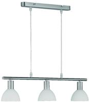 Balken Pendelleuchte Dallas 3 Flammig Glasschirme Wei&szlig;, Breite 61cm