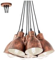 Eglo 49494 - Priddy Vintage Pendelleuchte mit 7 Lampen # Kupfer