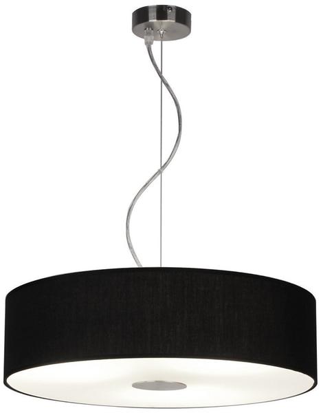 LEDINO Textil Schirm Decken Pendel Lampe Wohn Ess Zimmer Beleuchtung Glas Hänge Leuchte schwarz