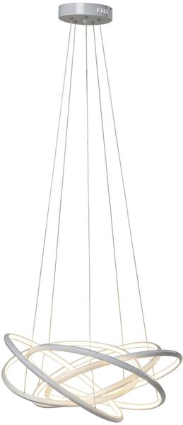 Kare 38880 Hängeleuchte Saturn LED Weiß Big, grosse, moderne Pendelleuchten/Pendellampen, edle Design Hängelampe, extravagante Deckenlampe, höhenverstellbar, Weiß (H/B/T) 120x75x75cm