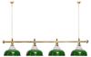 Billiard-Royal Billardlampe 4 Schirme grün mit Glasgoldfarbene Halterung