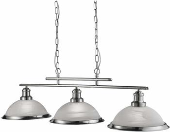 Searchlight Hängeleuchte Bistro, 3-flammig, silber