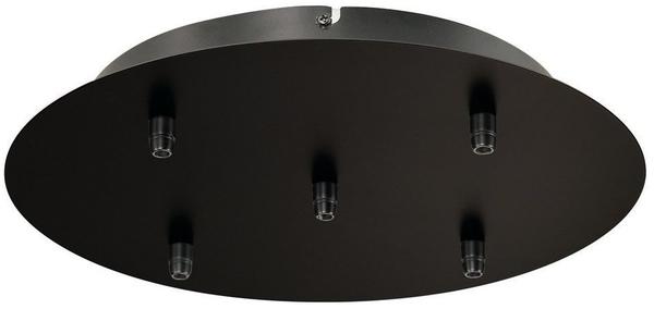 SLV Deckenrosette, 5 Ausgänge, rund, schwarz, inkl. Zugentlastungen