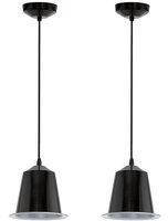 etc-shop 2er Set LED Pendel Hänge Wohnraum Flur Lampe Decken Leuchte schwarz GU10 EEK A+