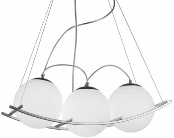 NEG Hängeleuchte TrioPalloni (18,0cm Kugel-Durchmesser) Deckenlampe aus Opalglas und Edelstahl