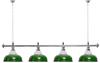Billiard-Royal Billardlampe 4 Schirme grün mit Glassilberfarbene Halterung