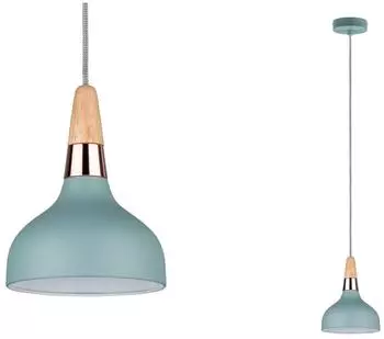 Paulmann Neordic Juna 1-flammig 16cm softgr&uuml;n Kupfer Holz (796.52)