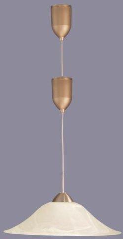 Hufnagel Leuchten Pendelleuchte mit Kabellift - Alabaster champagner, Messing-matt Messing-matt 612812