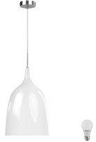 etc-shop 10 Watt Hänge Lampe weiß Wohn Ess Zimmer Tisch Pendel Leuchte im Set inkl. LED Leuchtmittel