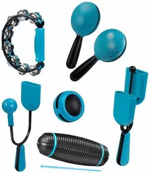 Voggenreiter Hi-Lo Set Percussion, 6-tlg., blau/schwarz