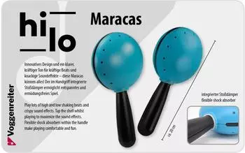 Voggenreiter Hi-Lo Maracas Shaker, blau/schwarz, 20x10cm (1181-6)